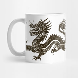 Traditional Dragon (distressed - dark brown) Mug